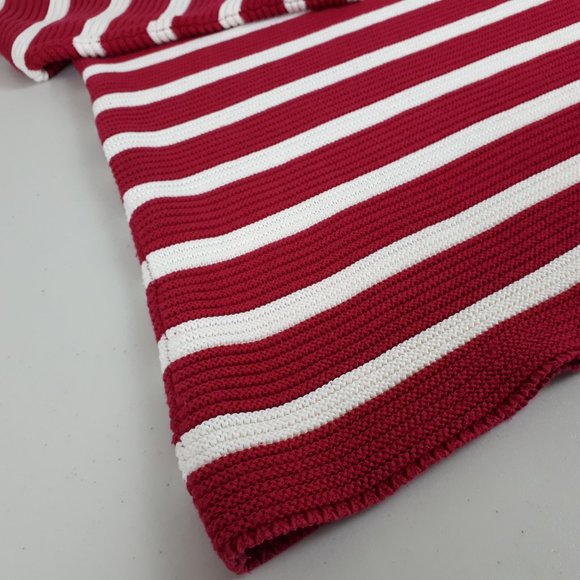 Talbots Pink White Striped Rib Knit Sweater - Picture 4 of 14